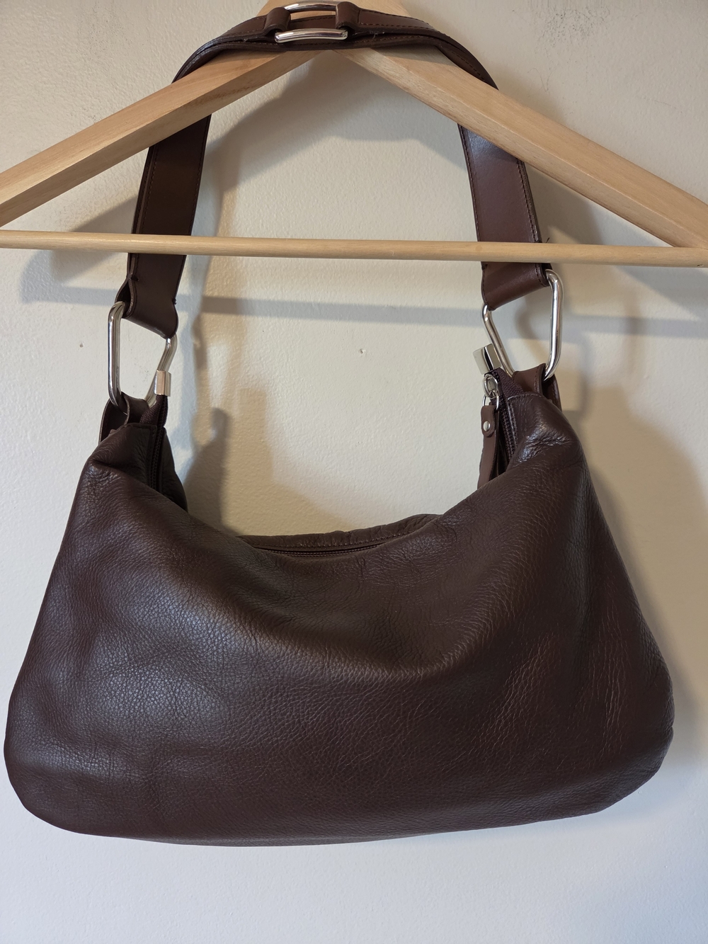 Pino Carina Classic Brown Leather Shoulder Bag
